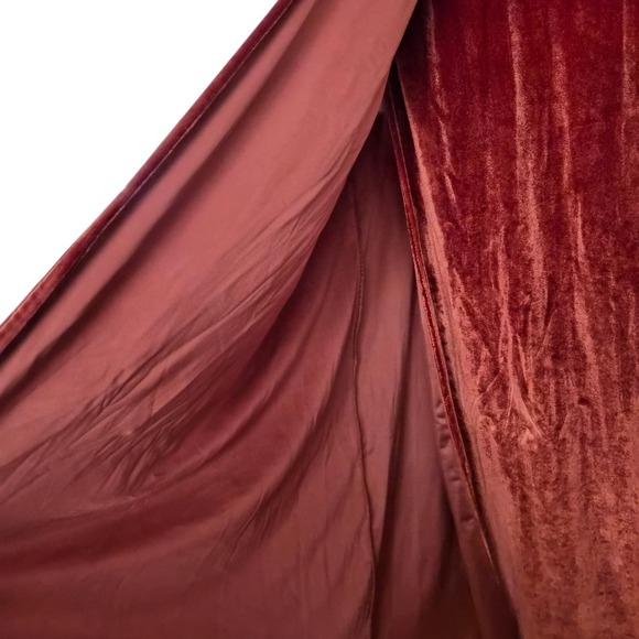 Baltic Born Velvet Wrap Maxi Dress Rust Burnt Orange Flutter Sleeve Size S - Picture 7 of 10